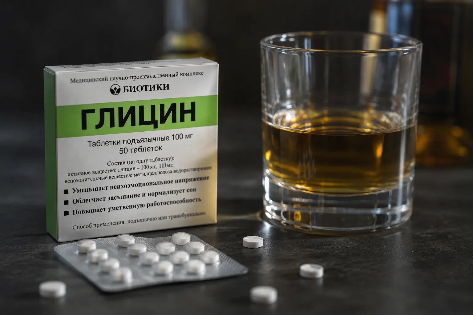глицин и алкоголь